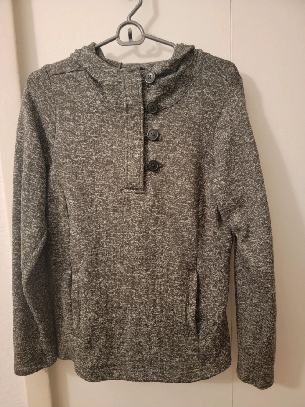 Columbia Women's Heather Gray Zip-Up Button Hoodie